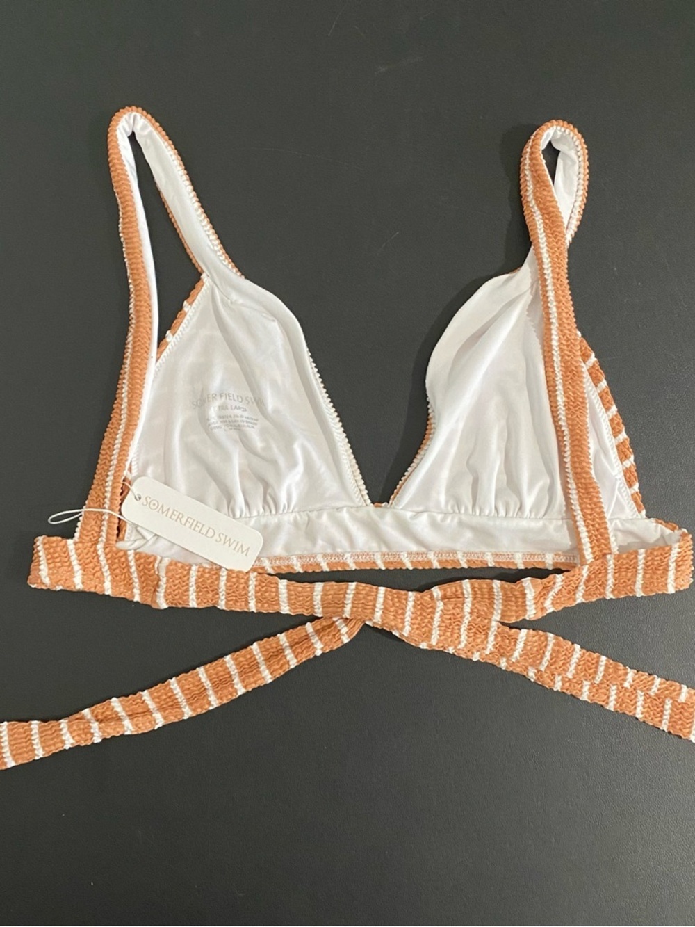 Somerfield Swim New Malindi Bikini Top Size XL Nautique Brown White Stripes - Picture 9 of 14